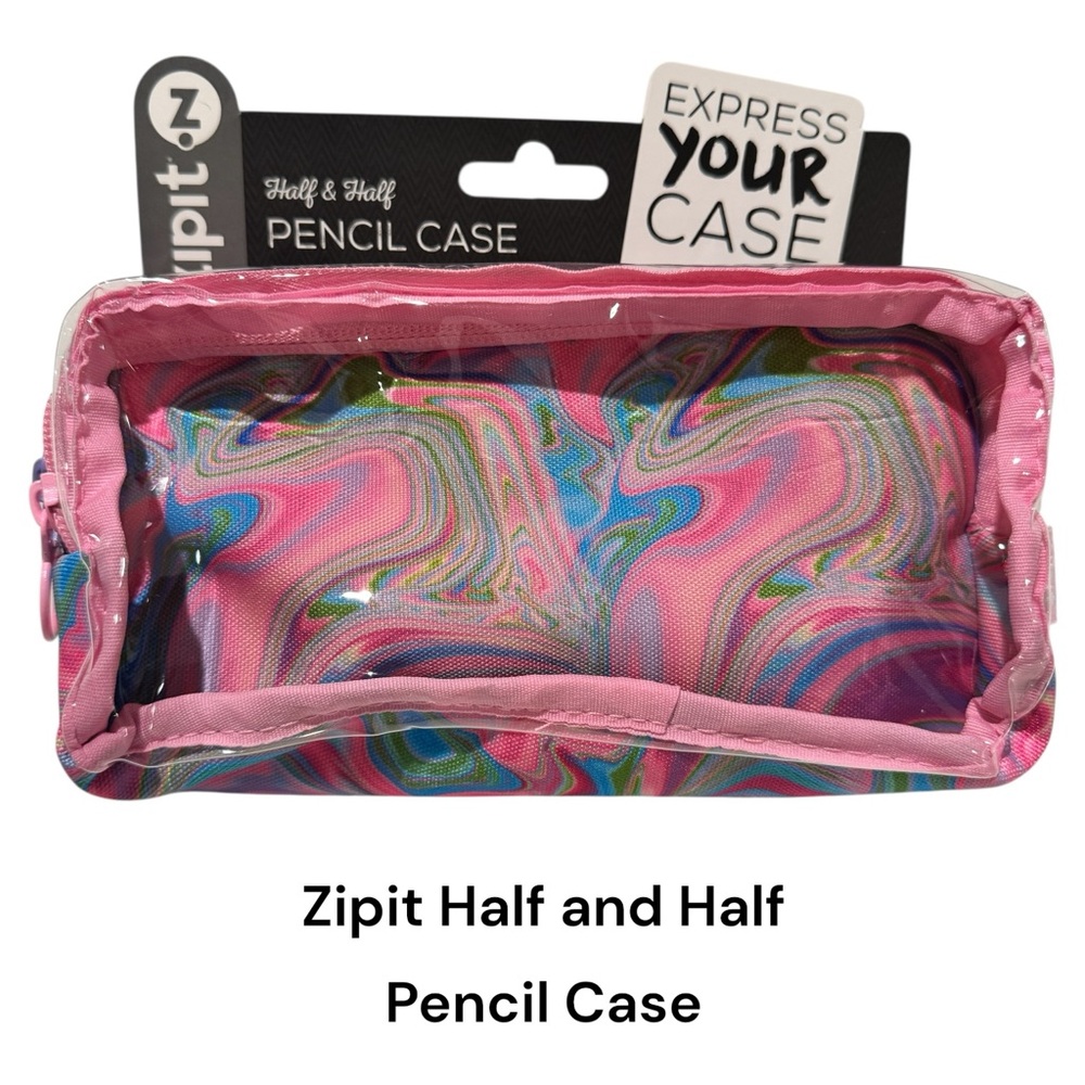 ZIPIT Half & Half Multi-Color Large Capacity Pencil Case Organizer